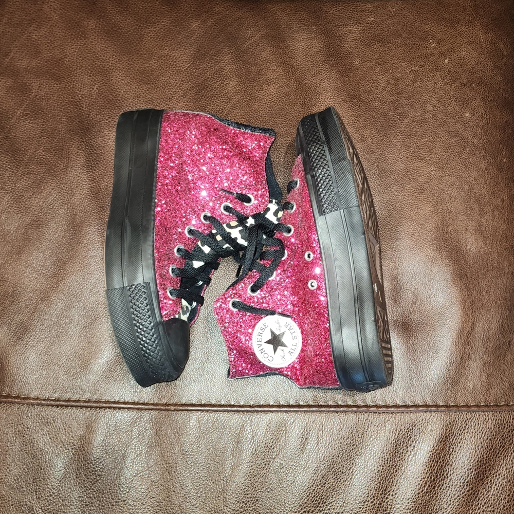 Converse Pink Glitter High-Top Sneakers